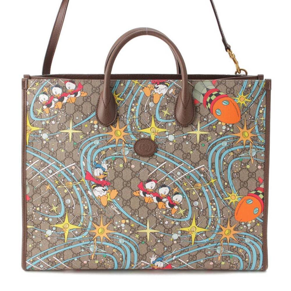 GucciGucci Disney Collaboration GG Supreme Shoulder Tote Bag Beige
